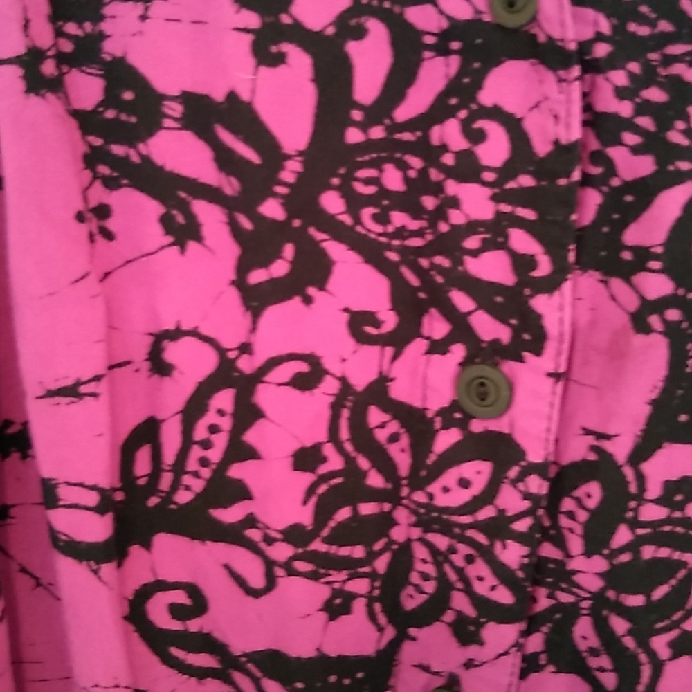 Soft Surroundings purple and black floral tunic - Picture 3 of 4